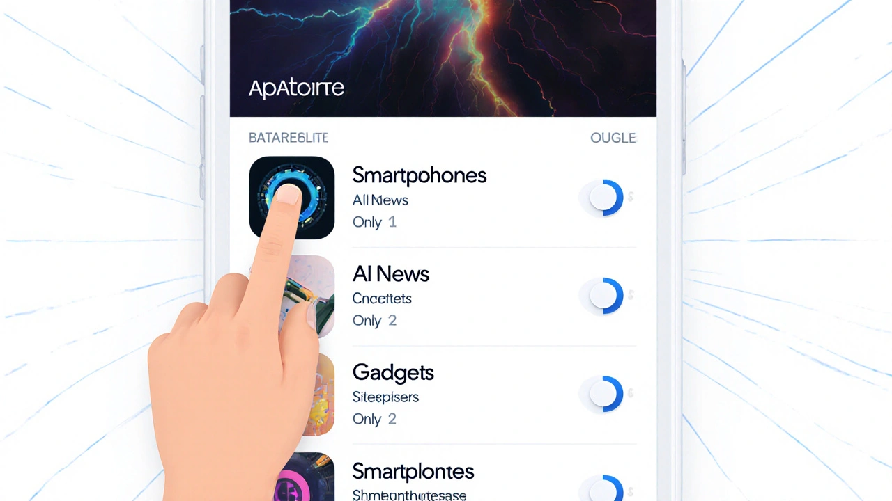 Канал Telegram с настраиваемыми темами, где пользователь включает только интересующие разделы.