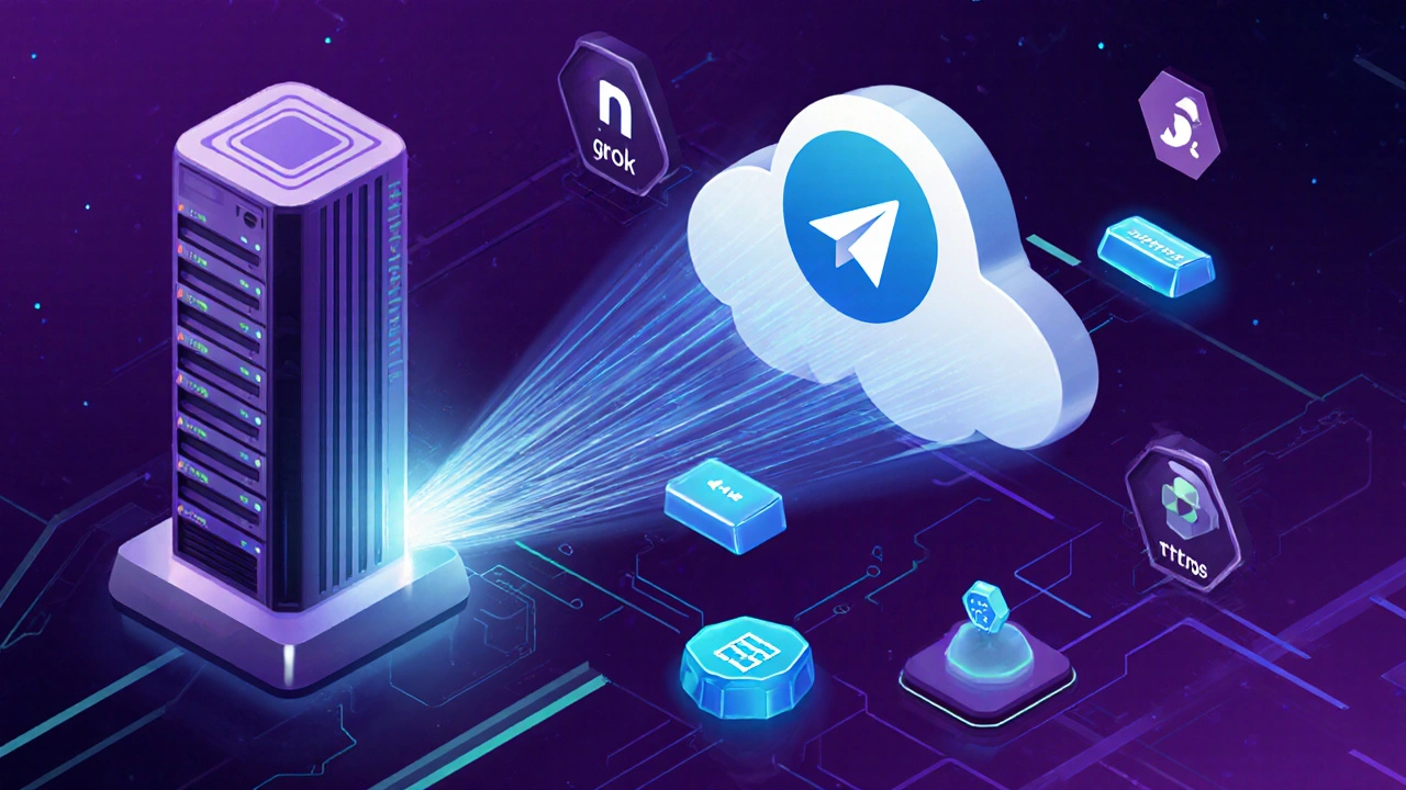 Сервер отправляет данные в облако Telegram через потоки JSON-сообщений.