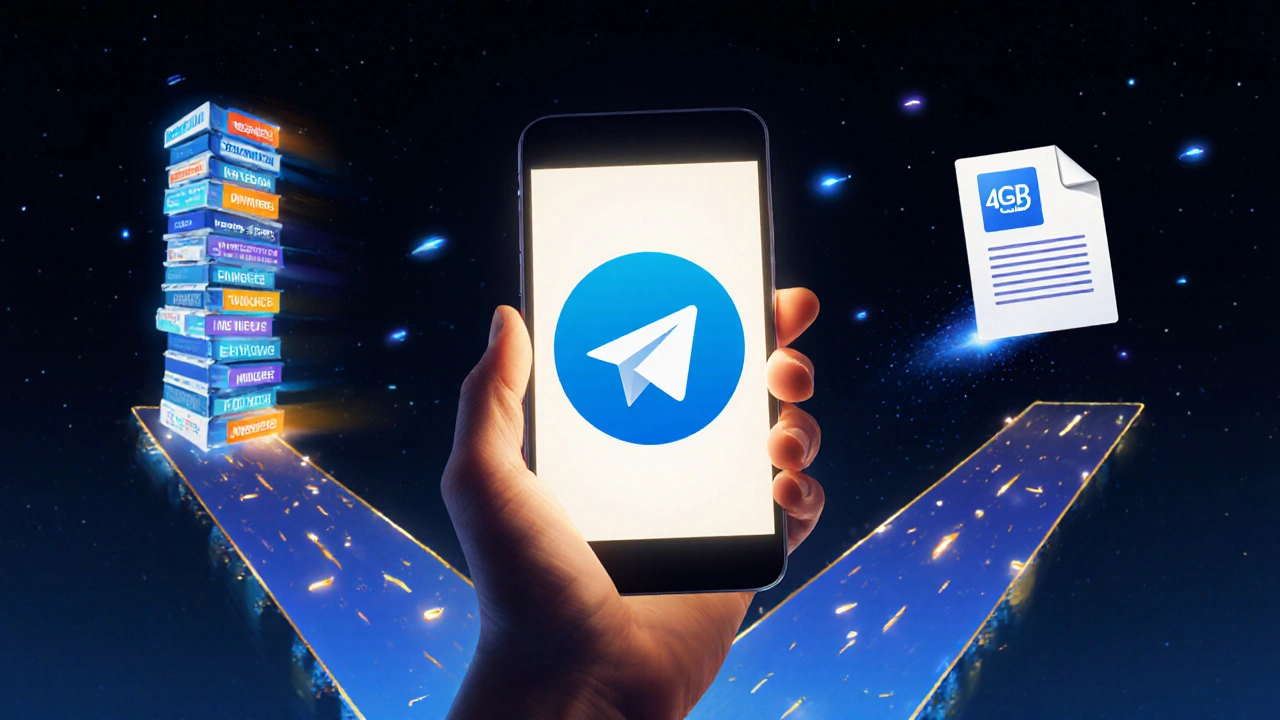 Телеграм-иконка разделяется на три пути: каналы, файл и чистый ленты без рекламы — в стиле концептуальной иллюстрации.