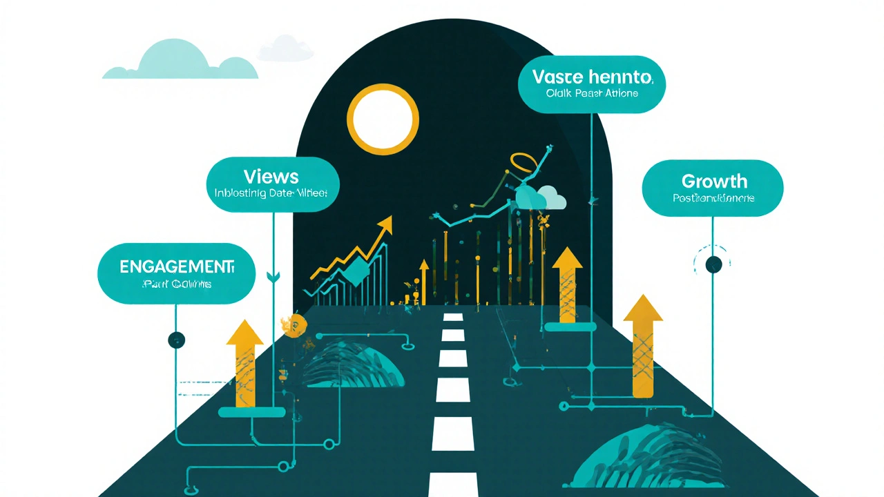 Дорога к росту канала, обозначенная ключевыми метриками и растущими графиками.