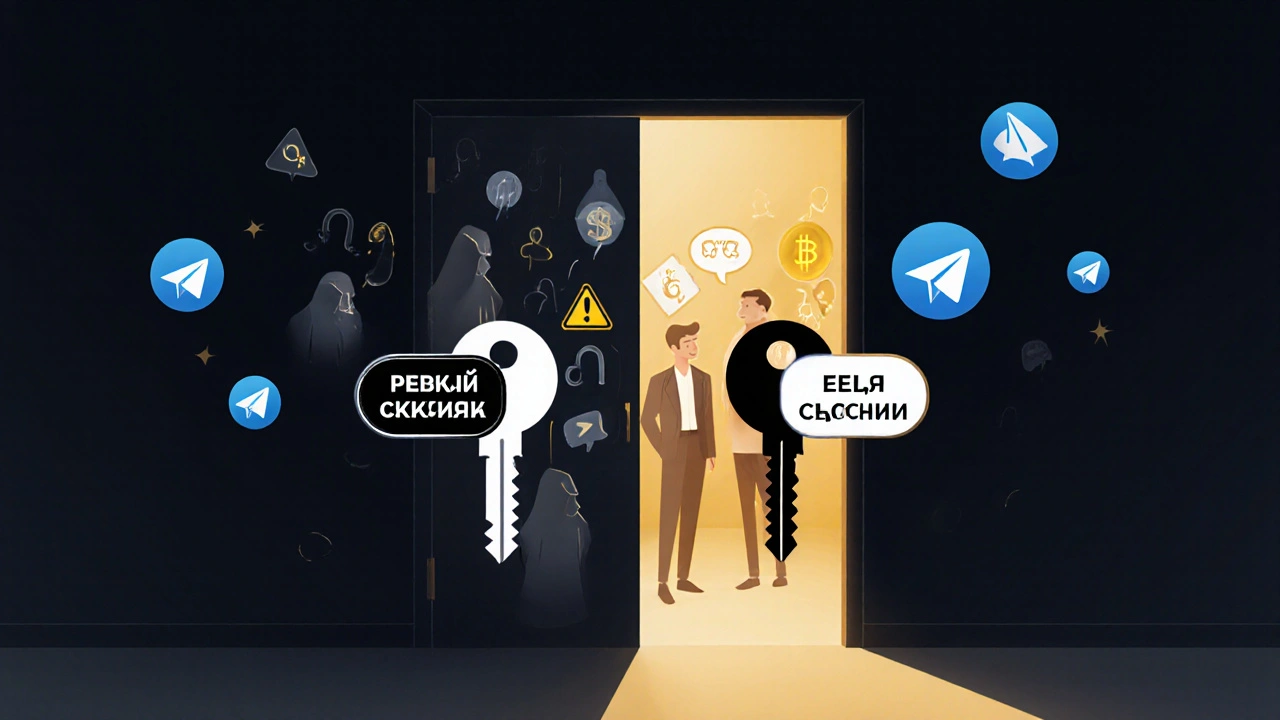 Дверь с чёрным и белым ключами: чёрный блокирует спамеров, белый открывает доступ доверенным участникам.