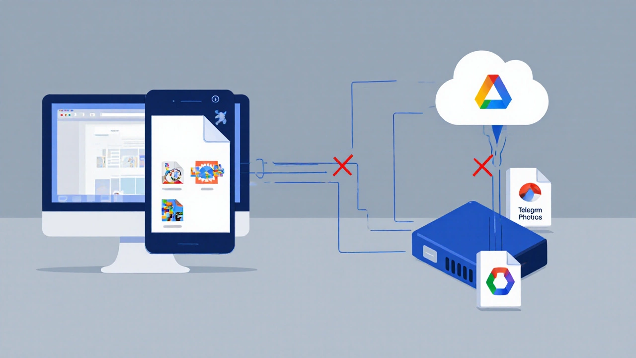 Экспорт резервной копии Telegram с телефона на компьютер и внешний диск.