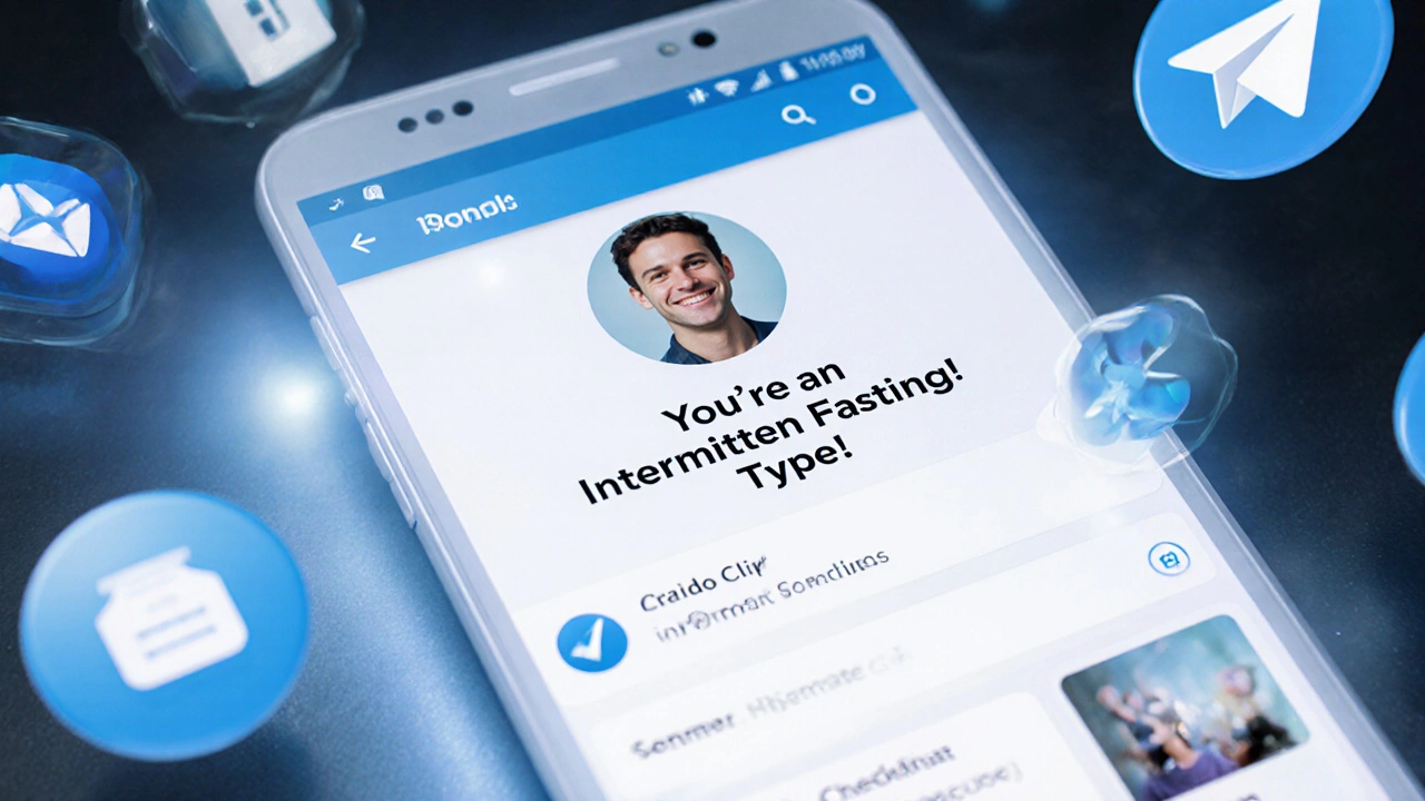 Персональный результат квиза в Telegram, который пользователь делится в личном чате.
