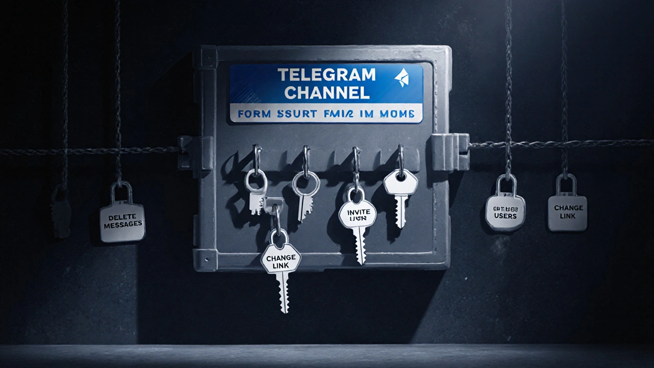 Сейф с каналом Telegram и ключами от прав, только два ключа в замке, остальные в безопасной коробке.