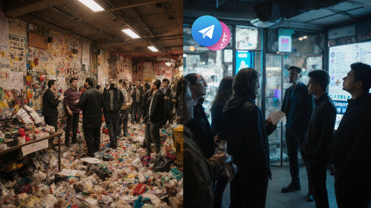 Сравнение загрязнённого чата и чистого после работы бота модерации.