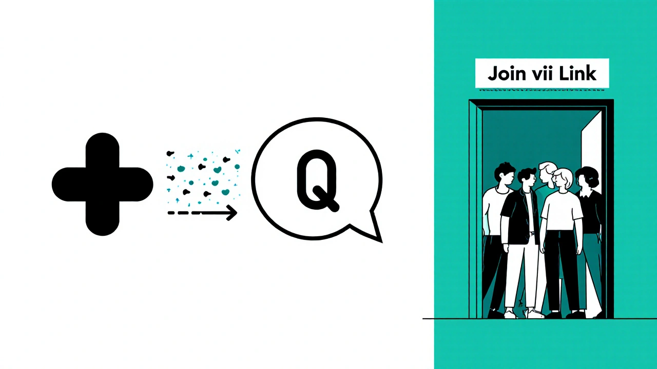 Три этапа создания группового чата: создание, получение ссылки, присоединение участников.