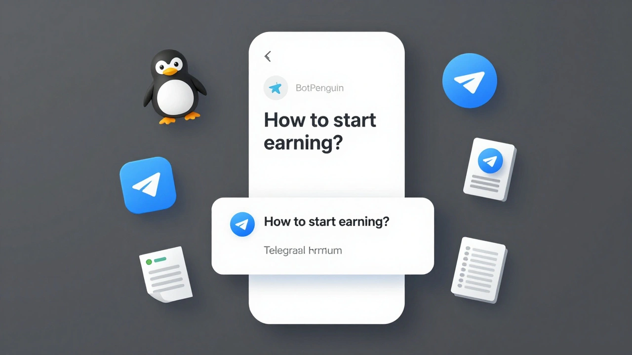 Бот в Telegram отвечает пользователю на вопрос о заработке, отправляя чистую реферальную ссылку.