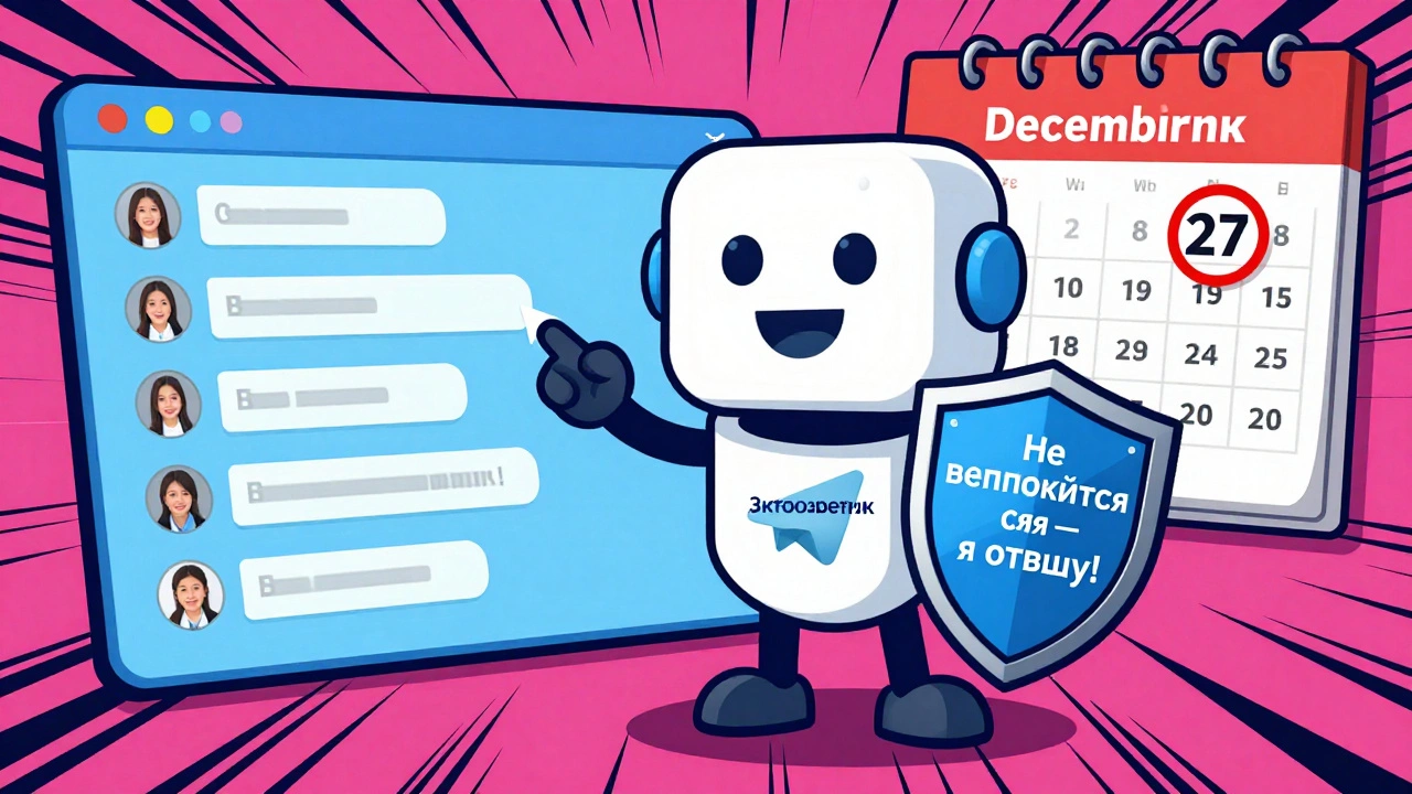 Дружелюбный бот-автоответчик защищает чат от множества сообщений клиентов.