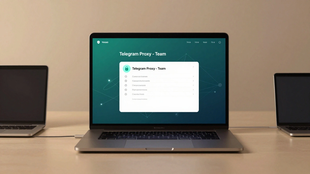 Экран Bitwarden с зашифрованной записью прокси для команды Telegram.