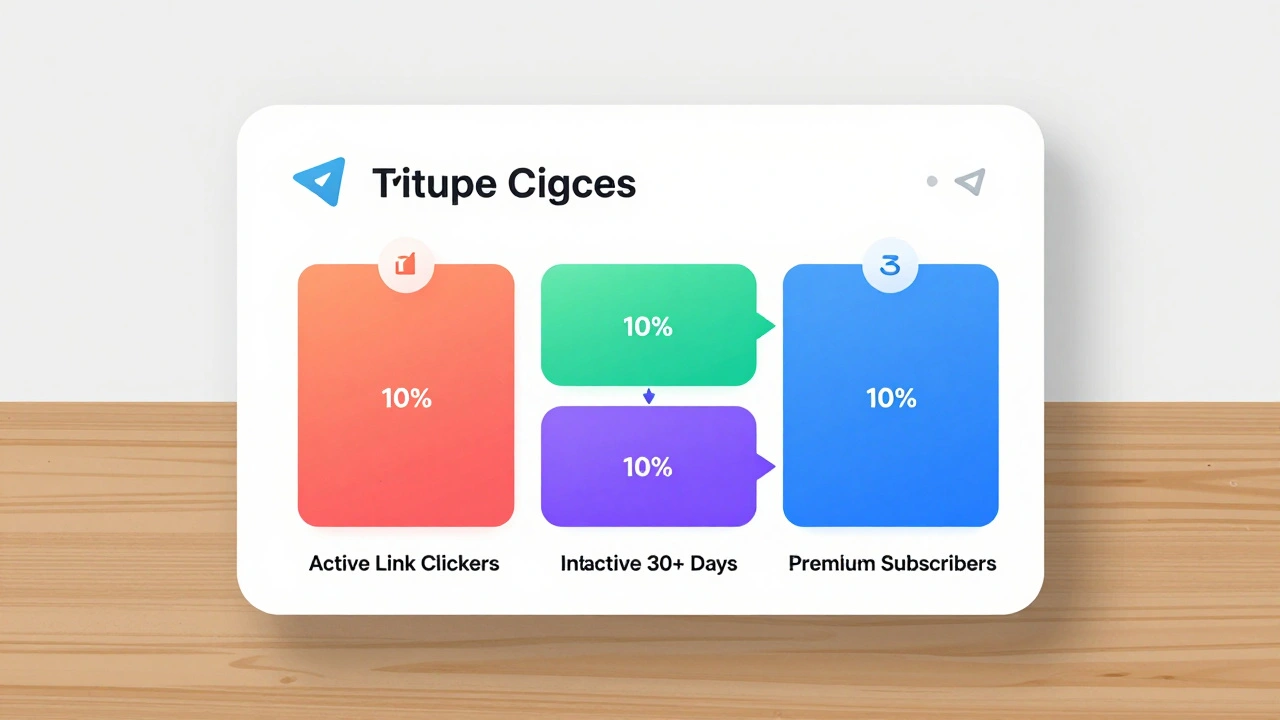Интерфейс Telegram с группами подписчиков и автоматическими цепочками сообщений.