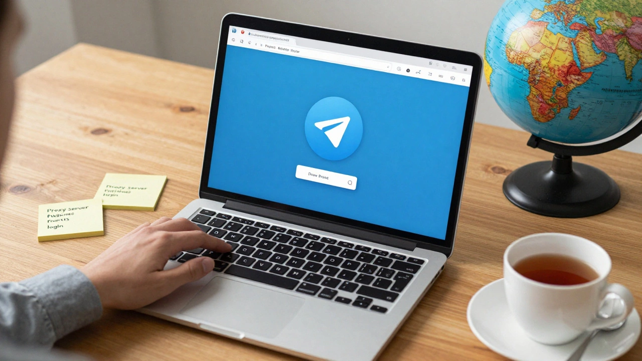 Настольный компьютер с настроенными прокси-данными и глобусом.