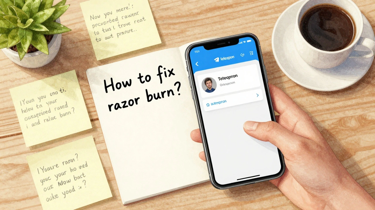 Один полезный пост в Телеграме с вопросами подписчиков на бумажках и кофе на фоне.