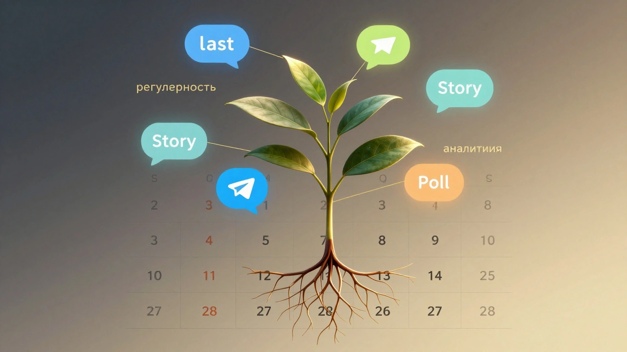 Растение из сообщений Telegram растет из календаря, каждый лист — другой формат.