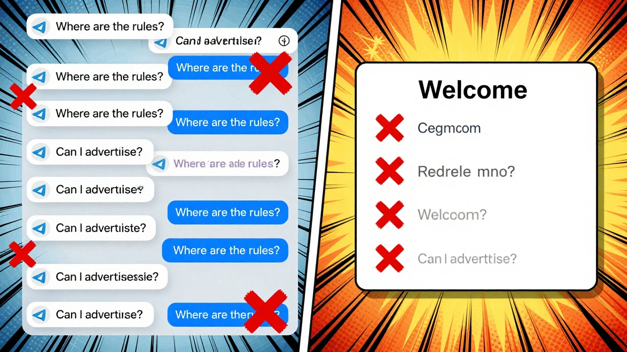 Сравнение хаотичного чата и упорядоченного с автоматическим приветствием в Telegram.