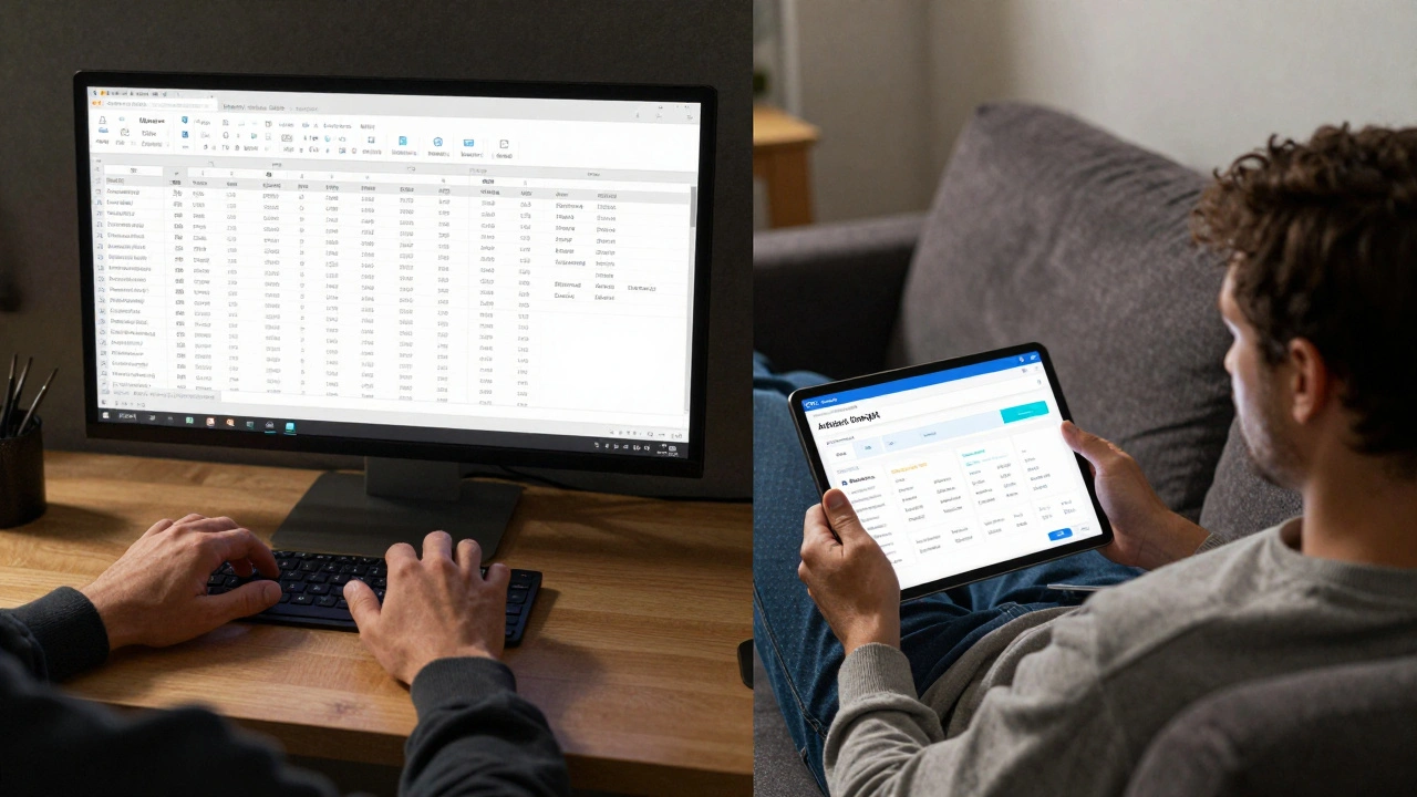 Сравнение: слева — человек устало вводит данные вручную, справа — он отдыхает, а бот автоматически синхронизирует информацию.