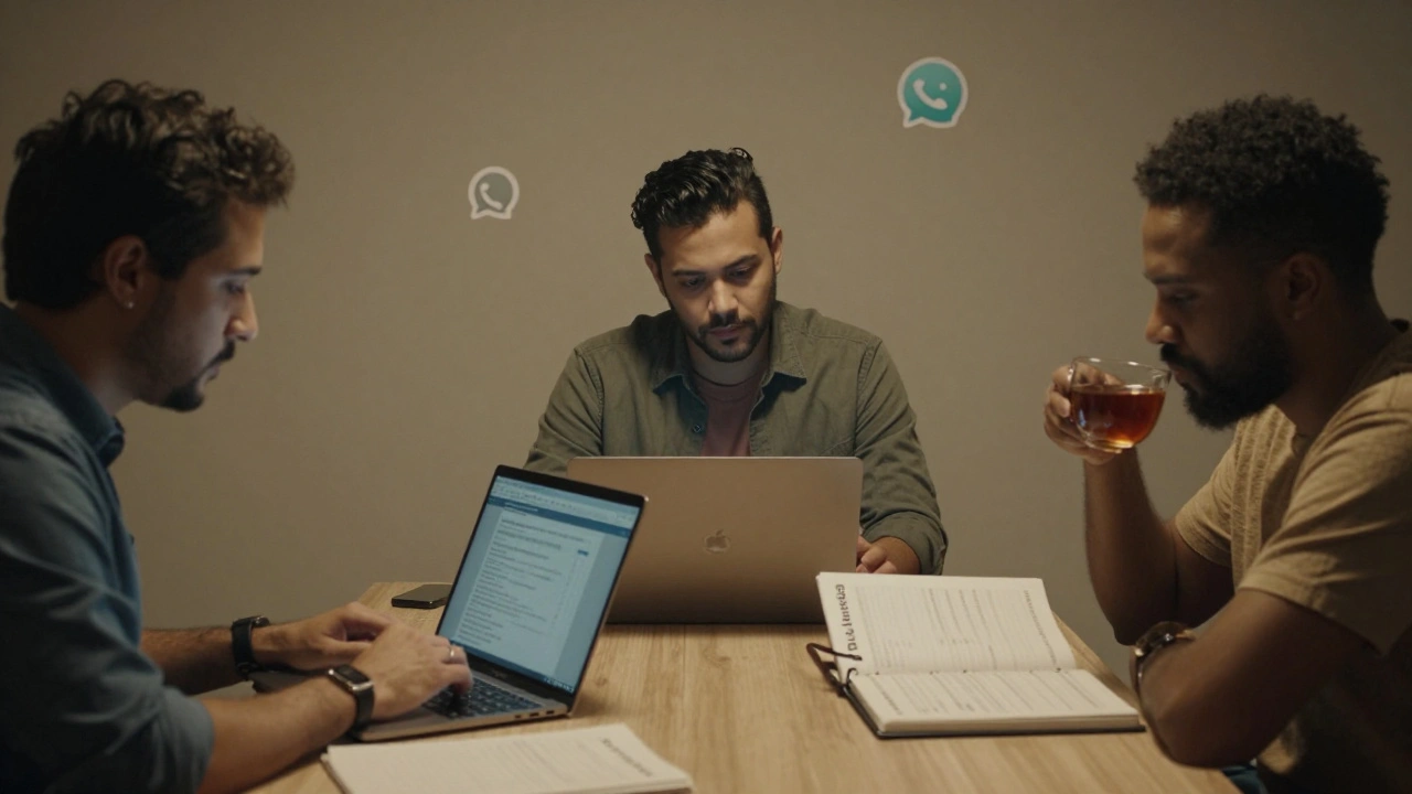 Три модератора спокойно ведут дневной отчет о нарушениях в группе Telegram.