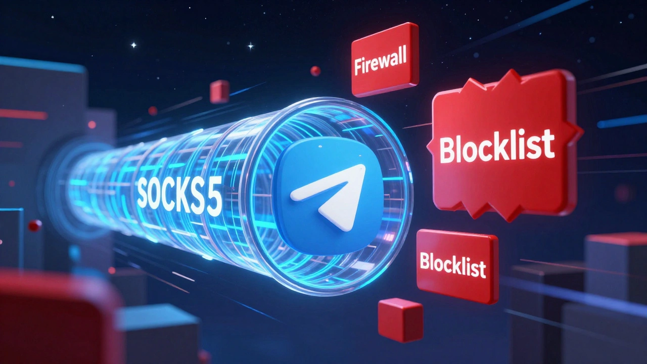 Зашифрованный SOCKS5-туннель защищает Telegram от блокировок в цифровом пространстве.