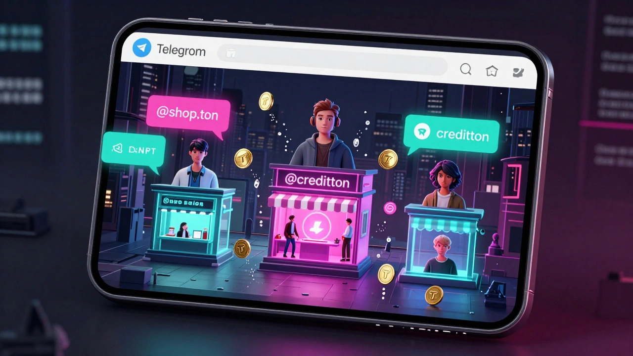 Цифровой рынок в Telegram с NFT-аватарами и ботами для покупок и кредитов, работающими на TON.