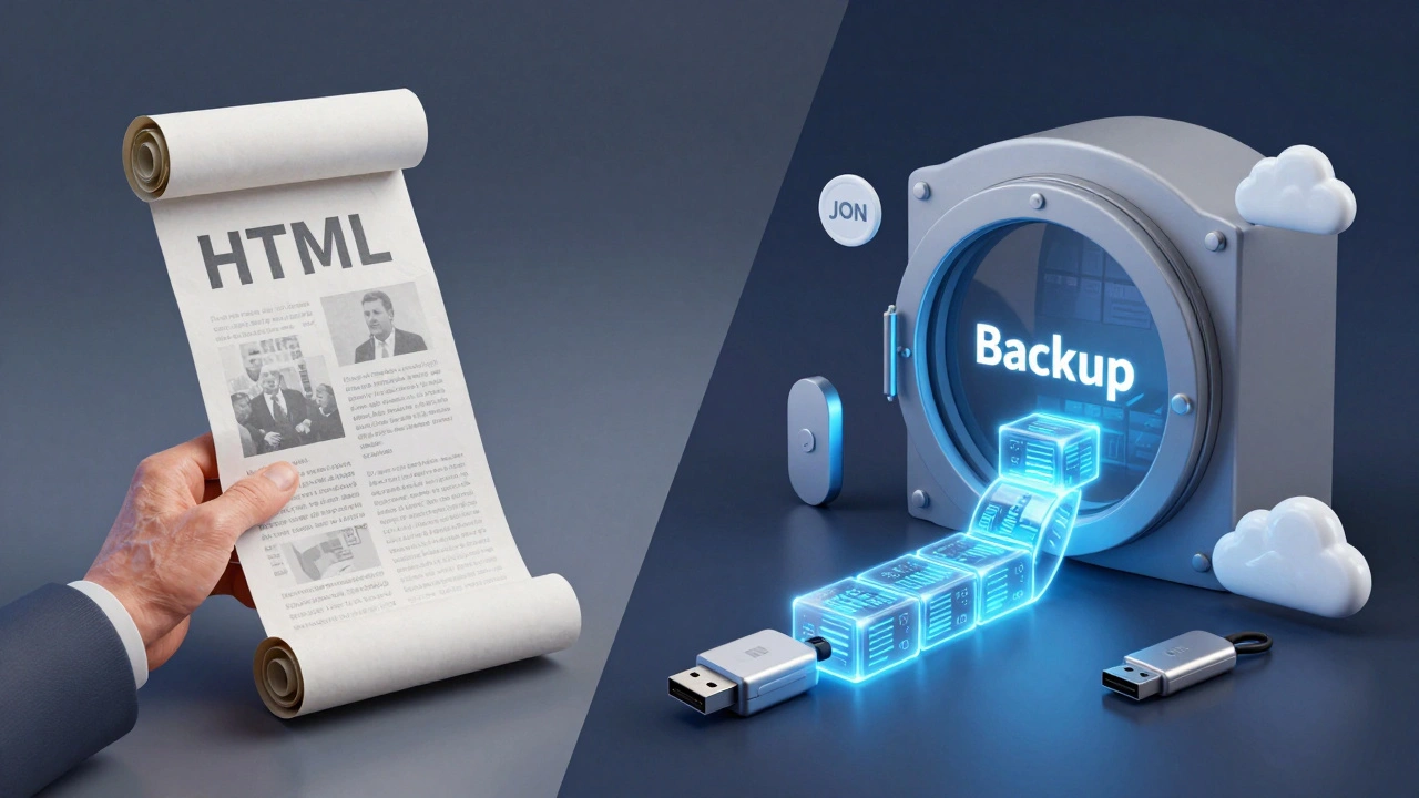 Два пути: хрупкий бумажный архив и цифровая цепочка данных, ведущая в облако — символизирующие выбор между простым и надежным хранением переписки.