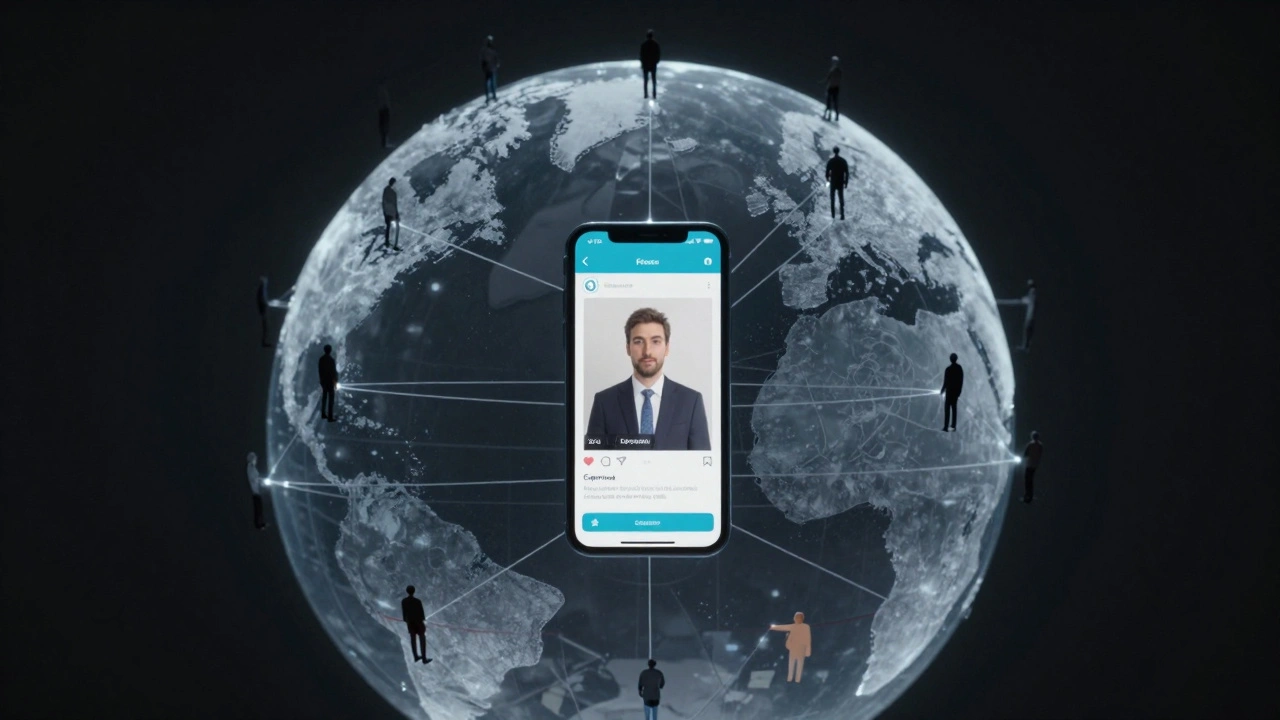 Глобус с людьми, видящими историю, и одним исключённым — символ приватности в Telegram.