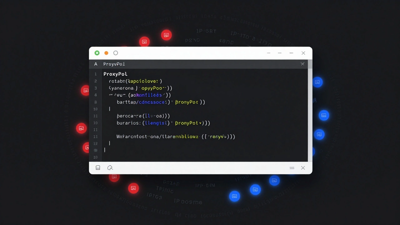 Код на Python для управления пулом прокси с визуализацией активных и отказавших IP-адресов.