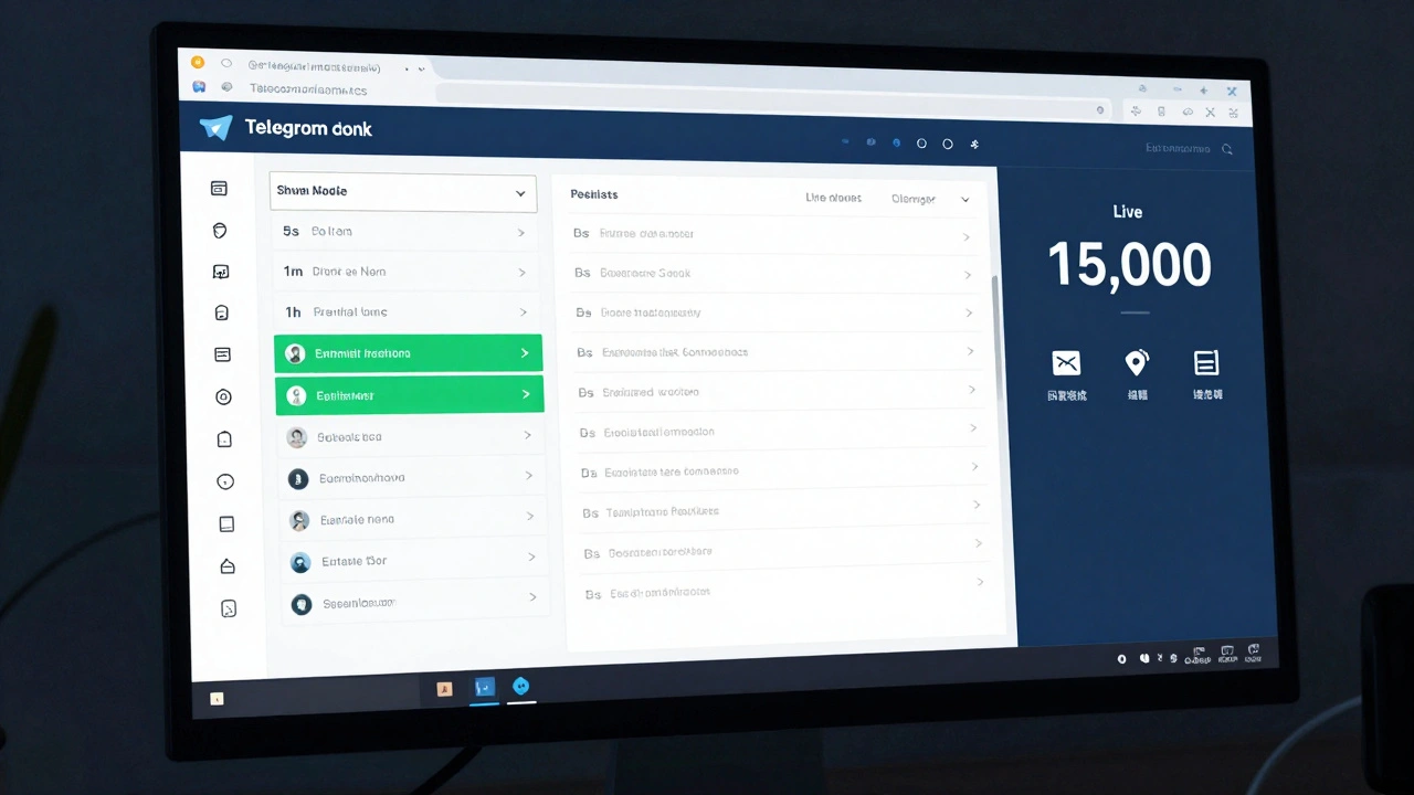 Панель администратора Telegram с настройками медленного режима и списком исключённых участников в крупной группе.