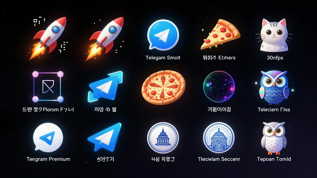 Плавающие анимированные наборы стикеров Telegram Premium в цифровой галерее