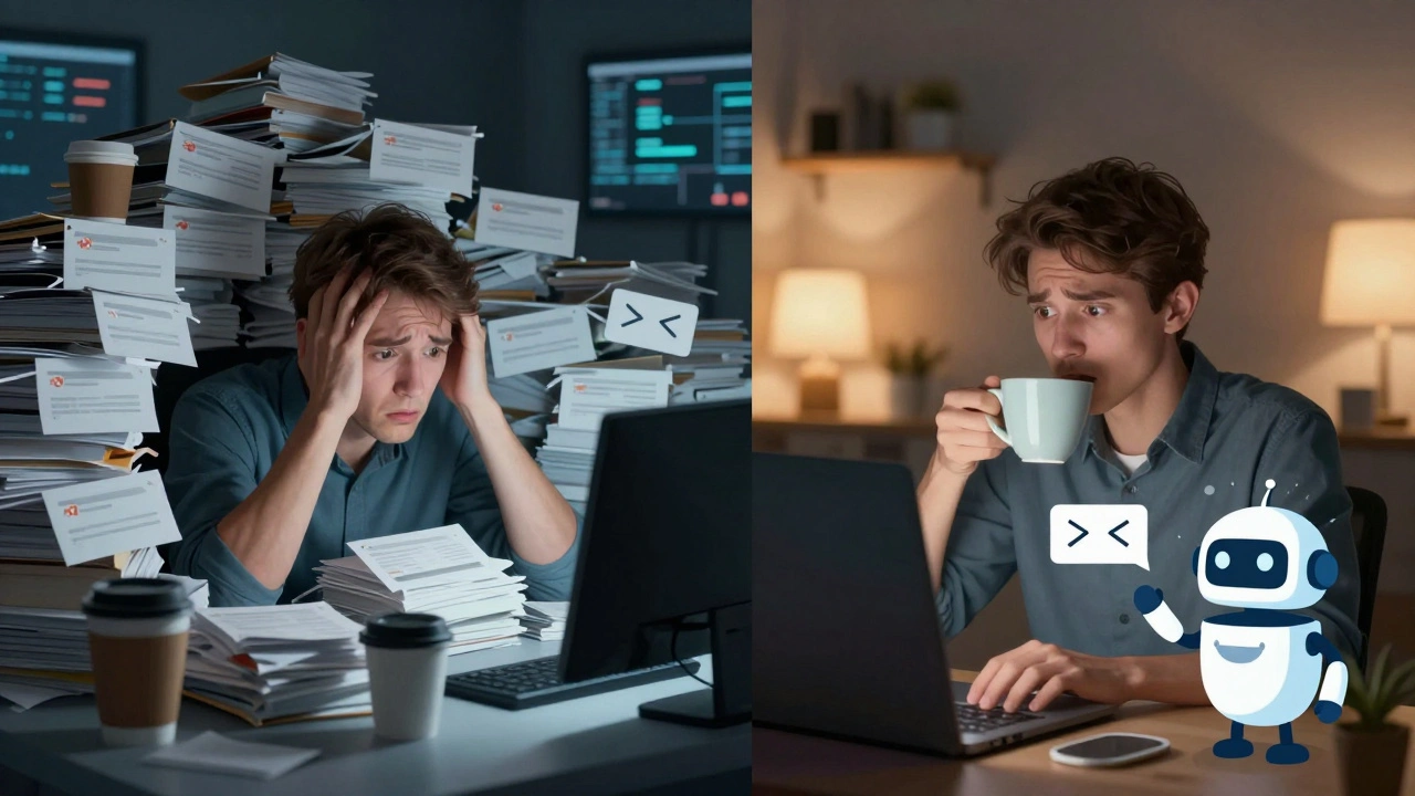 Разделённый сценарий: админ устал от спама ночью и спокоен днём благодаря автоматической модерации.