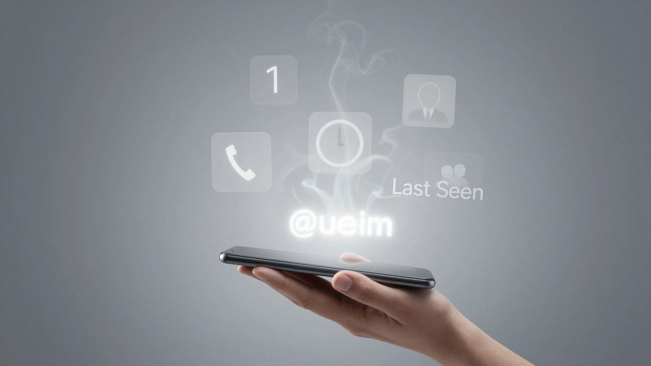 Размытые иконки личной информации исчезают, кроме @username.