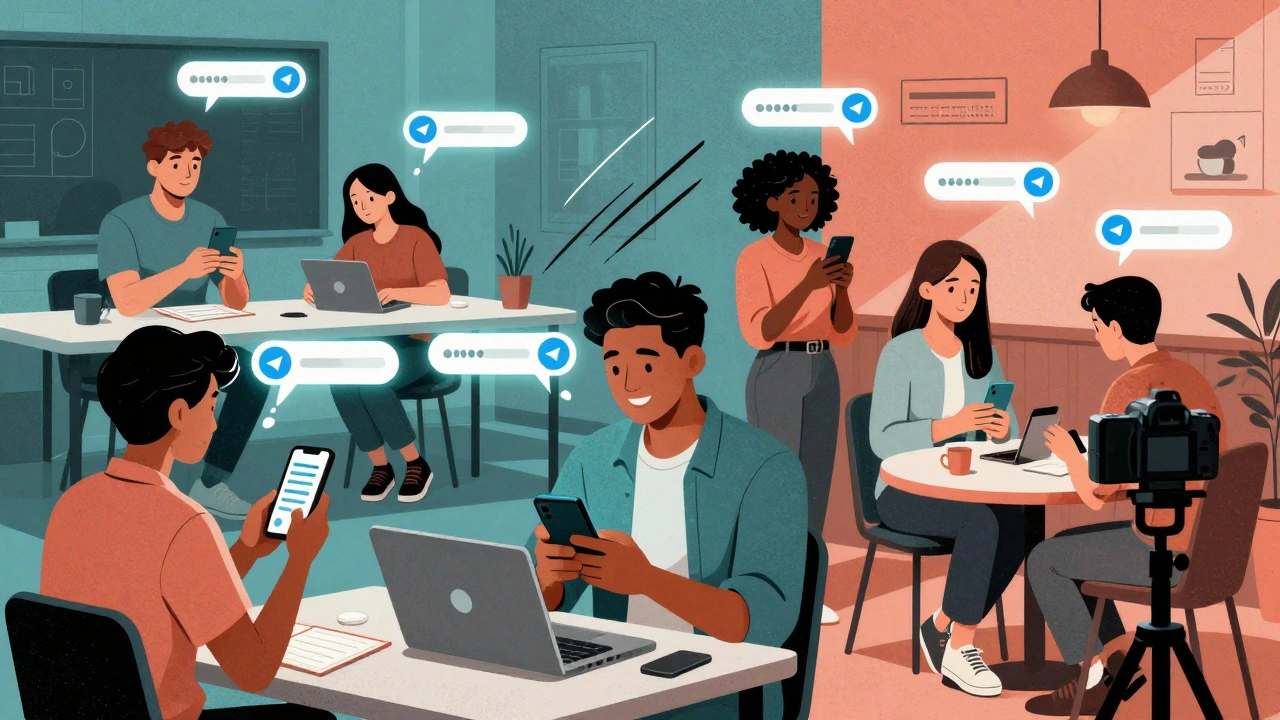 Разные люди голосуют в Telegram: студенты, команда и блогер — все в реальном времени.