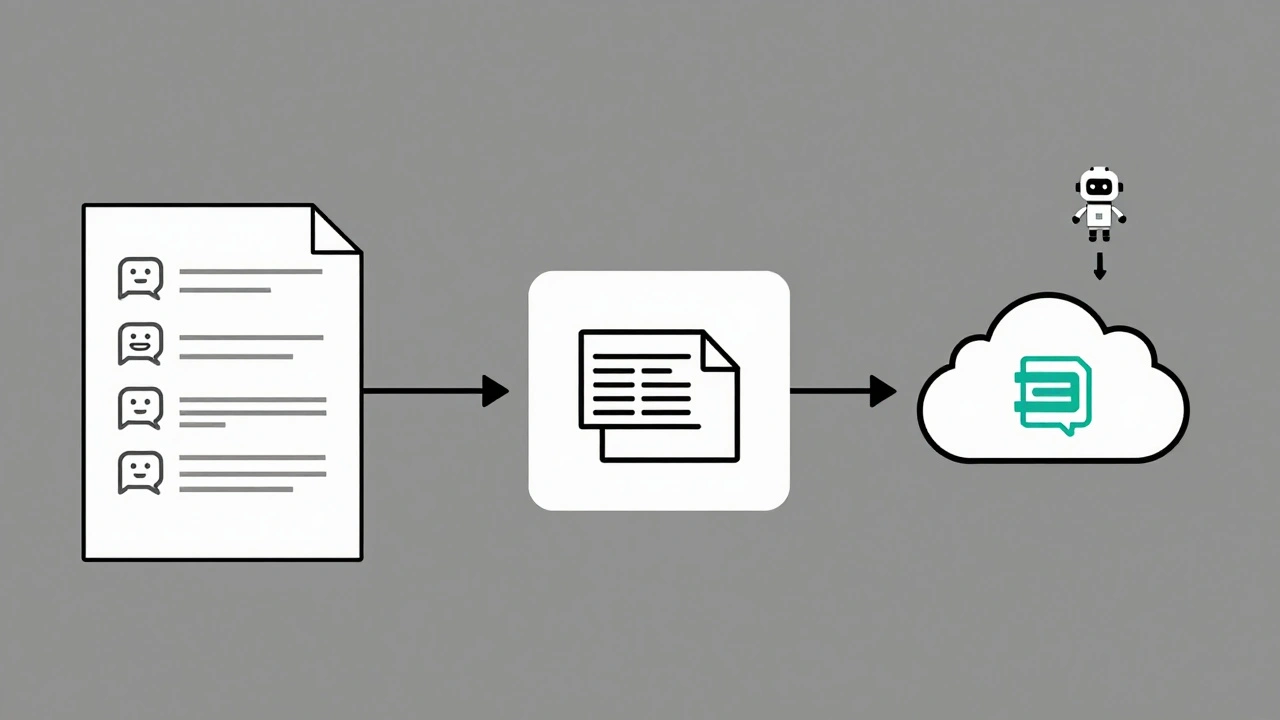 Схема потока документа от обсуждения в группе к архиву и облачному хранилищу.
