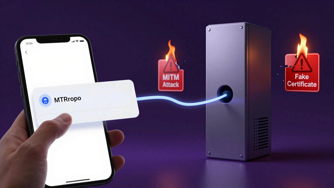 Зашифрованный трафик проходит через нейтральный прокси-сервер, в то время как атаки MITM разрушаются в фоне.