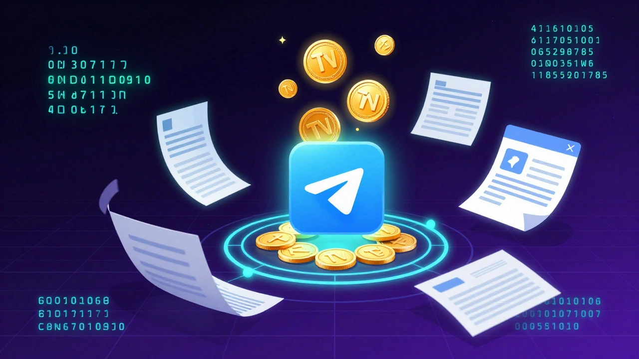 Золотые монеты TON текут в блокчейн, автоматически генерируя выписки в виде документов.