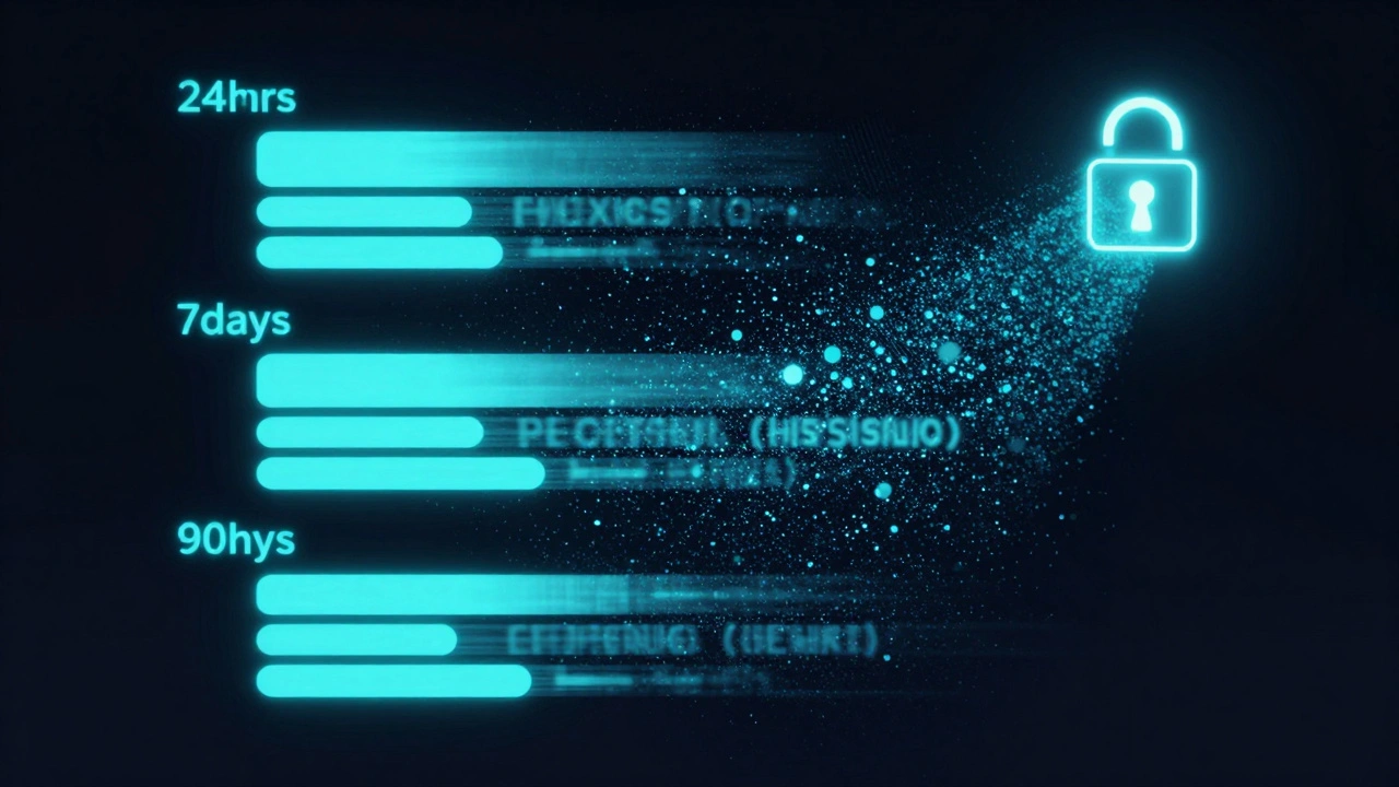 Абстрактное изображение исчезающих сообщений в чате с таймером и символом защиты.