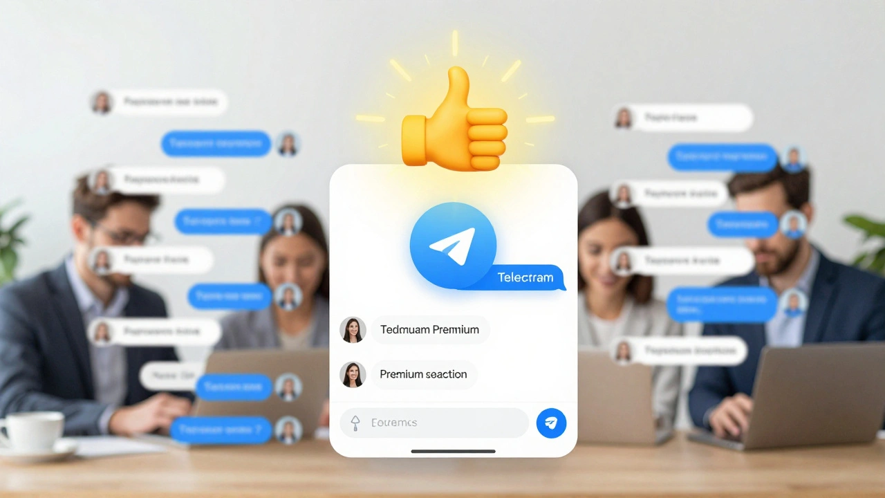 Анимированная реакция выделяется в групповом чате Telegram Premium