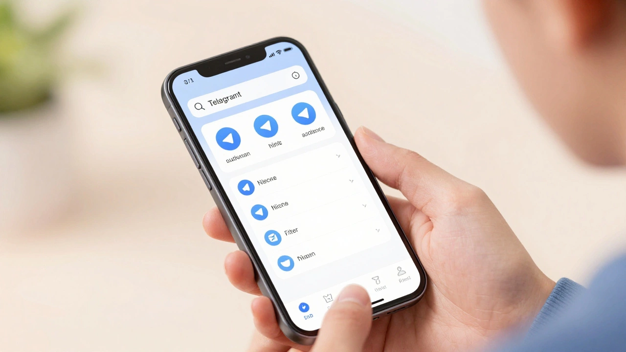 Человек фильтрует Telegram-каналы по вовлеченности аудитории, используя инструменты аналитики