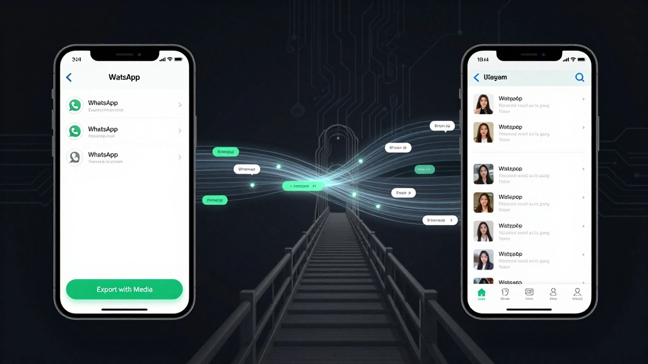 Цифровой мост между WhatsApp и Telegram, через который передаются сообщения, фото и голосовые записи.