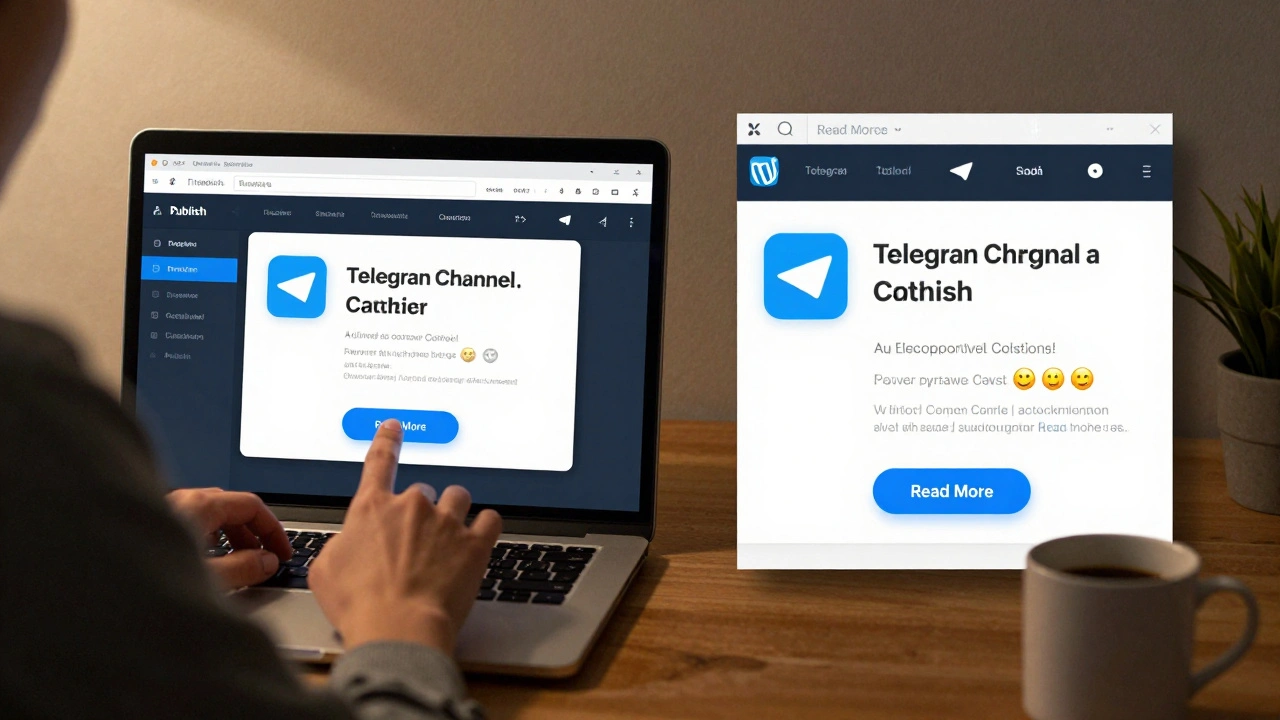 Пользователь публикует статью в WordPress — сразу же она появляется в Telegram с форматированием и кнопкой.