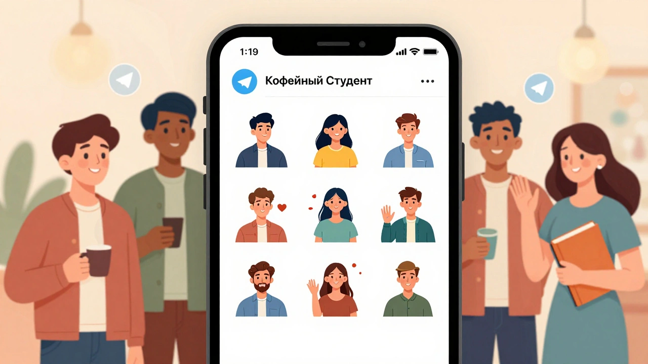 Пользователи Telegram используют персональный набор стикеров, изображающий кофе и учебники.