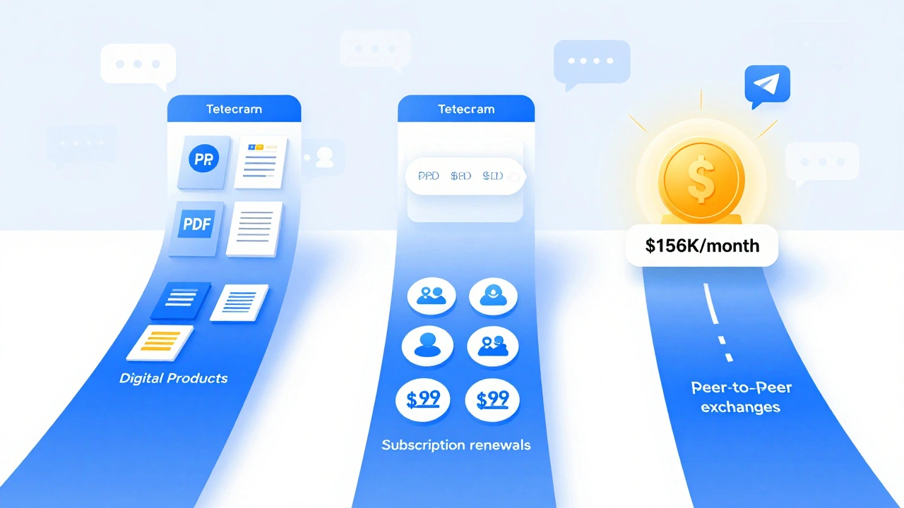 Три потока дохода от мини-приложения в Telegram: продажи цифровых продуктов, подписки и комиссии за транзакции.