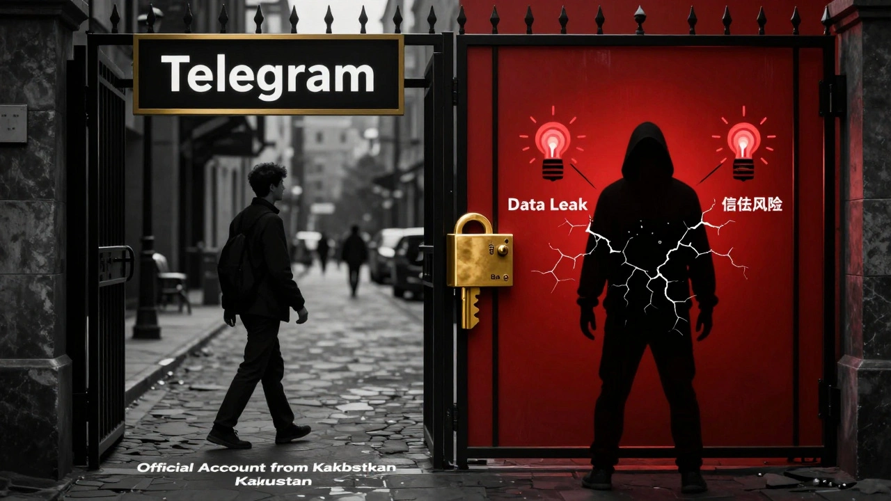 Заблокированная ворота Telegram: один путь безопасен, другой — с предупреждениями об опасностях.