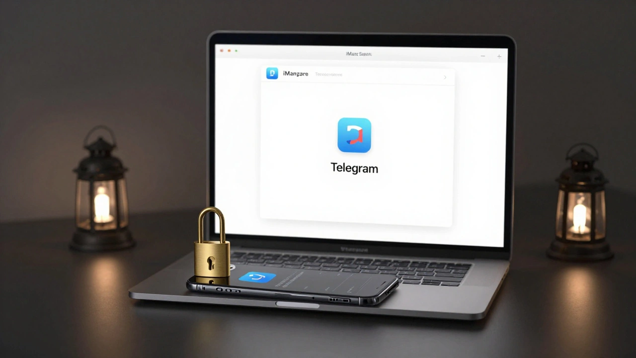 Заблокированный iPhone с ключом к резервной копии, рядом — иконки программ для восстановления данных.