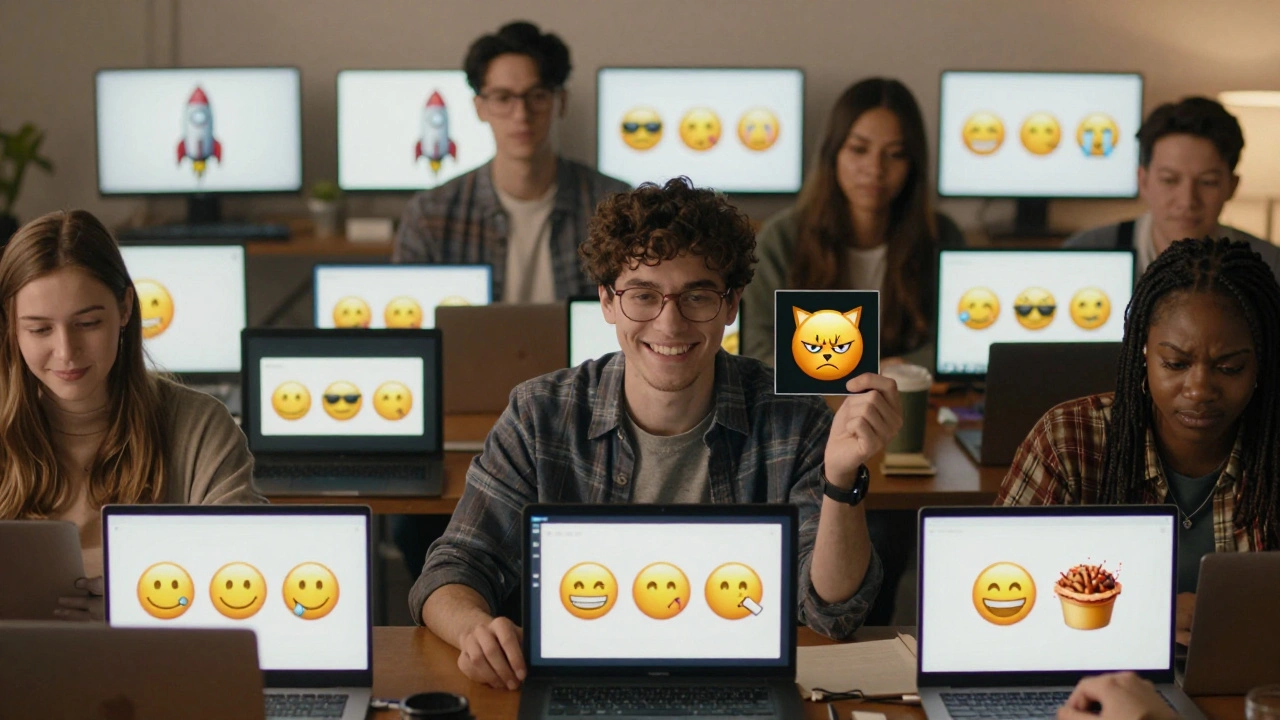 Друзья в чате видят разные эксклюзивные эмодзи, отправленные друг другом.