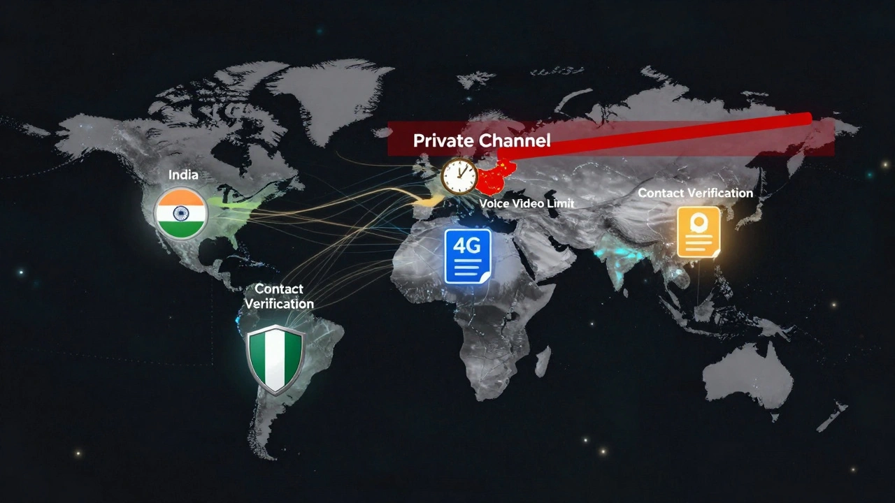 Глобальная сеть с блокировками функций Telegram Premium в разных странах, универсальные функции светятся во всех регионах.