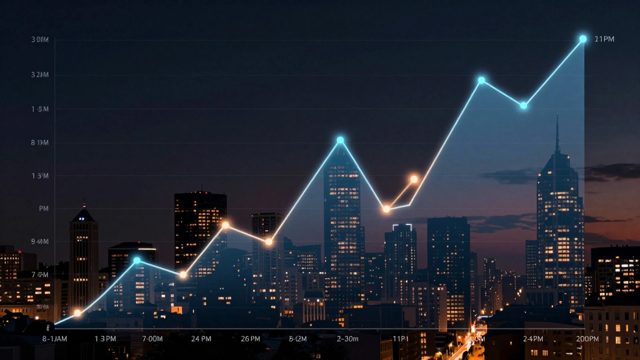 График активности пользователей Telegram с тремя пиками в течение суток