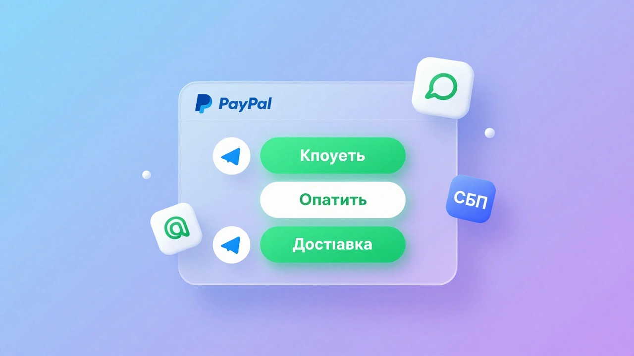 Интерактивный Telegram-бот с кнопками оплаты и платежными системами в цифровом стиле.