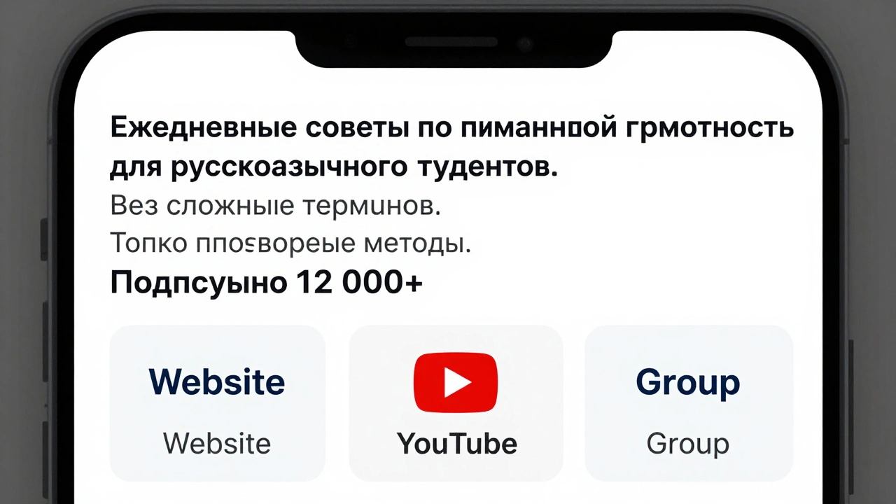 Описание канала с четкими ссылками и цифрами доверия на экране телефона.