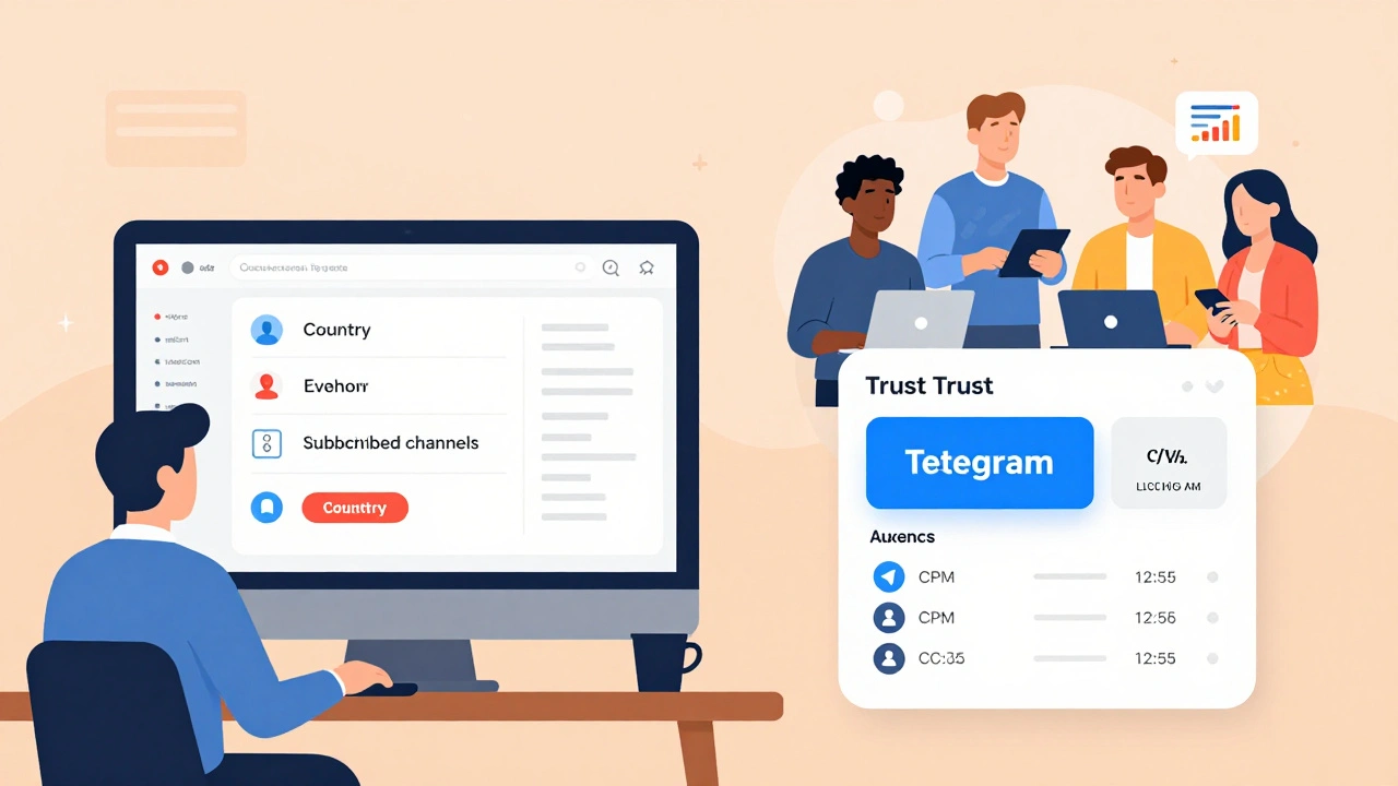 Рекламодатель настраивает целевую аудиторию на веб-панели, а пользователи видят релевантные объявления в каналах.