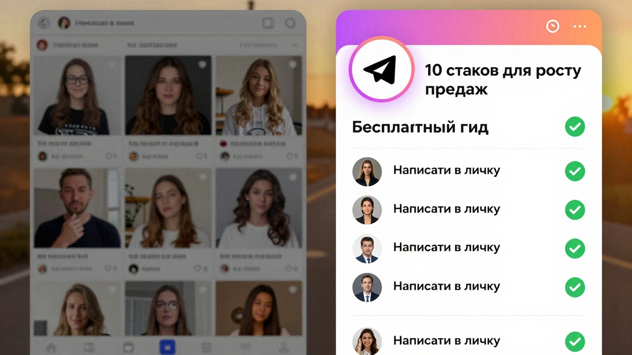 Сравнение низкой вовлеченности в Instagram и высокой в Telegram с призывами к действию.