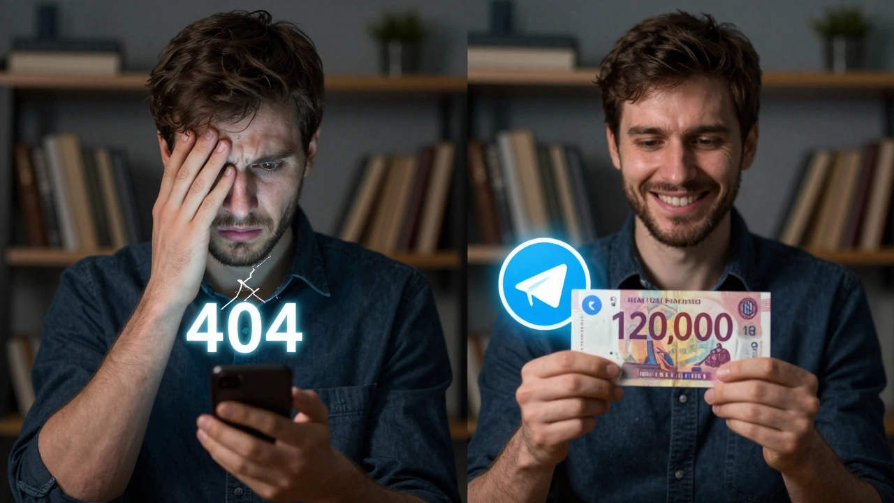 Сравнение: разочарованный владелец канала с ошибкой 404 и тот же человек, получающий крупную выплату.